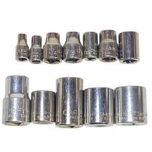 Craftsman 12 Pc Socket Set 1/4" 1/2" Drive 3/16-3/4” SAE 6-12 Pt Shallow